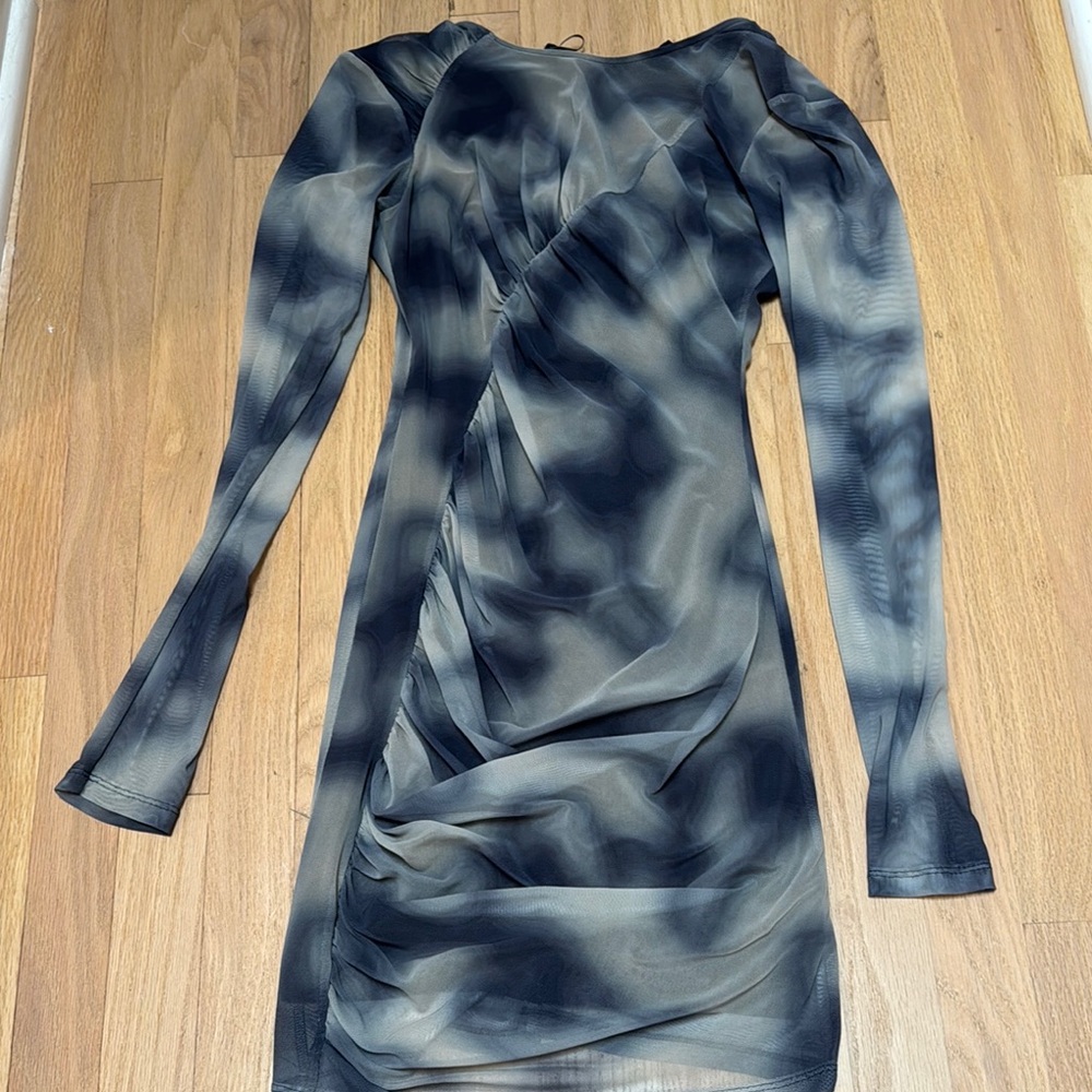 Zara Mesh Black and Gray Dress